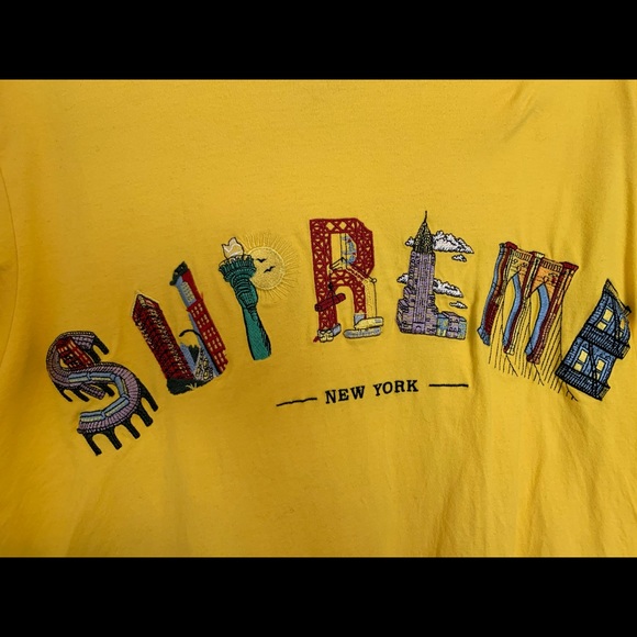 Supreme New York Arc City Tee Yellow Size Medium - Picture 6 of 6